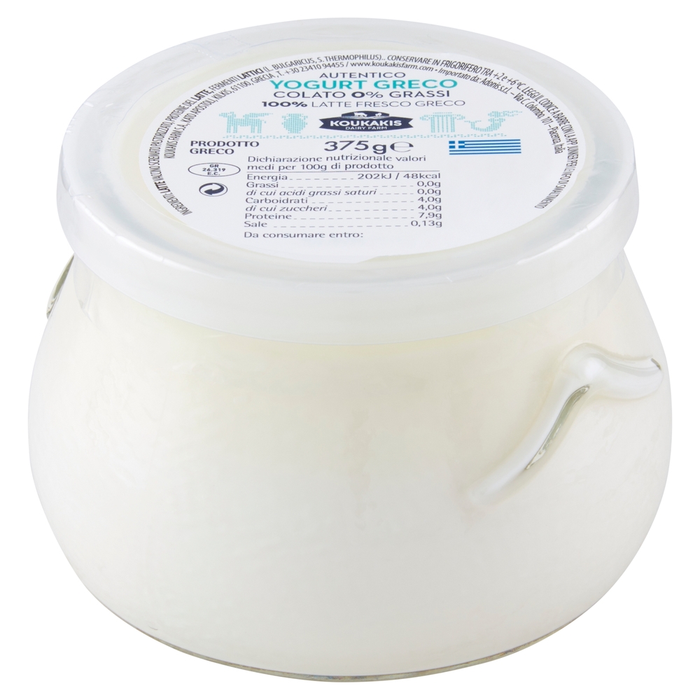 Koukaki Dairy Farm Yogurt Greco Colato 0% Grassi 375 g